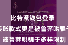 比特派钱包登录 比特币转账款式更是被鲁莽哄骗于多样限制